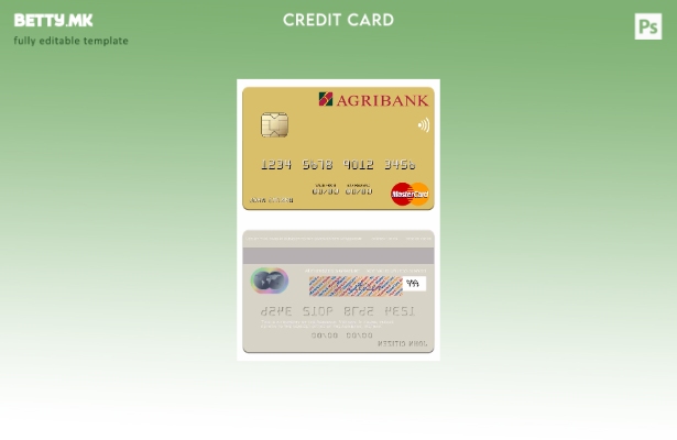 Шаблон за мастер картички во модерен стил Виетнам Агрибанк